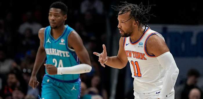 Jalen Brunson (11) and the Knicks scored two victories over Brandon Miller and the Hornets last week